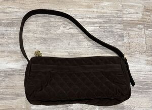 Vera Bradley Shoulder Purse Tote Handbag Brown Microfiber Quilted